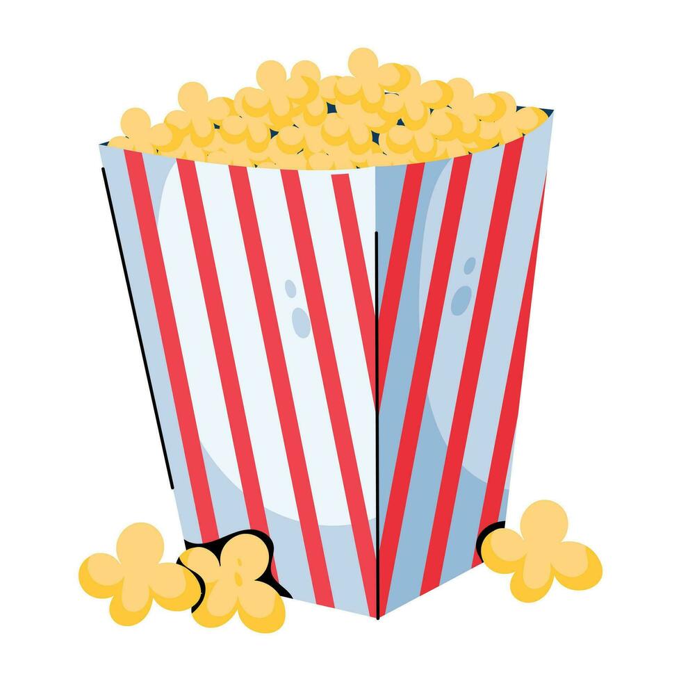 modieus film popcorn vector