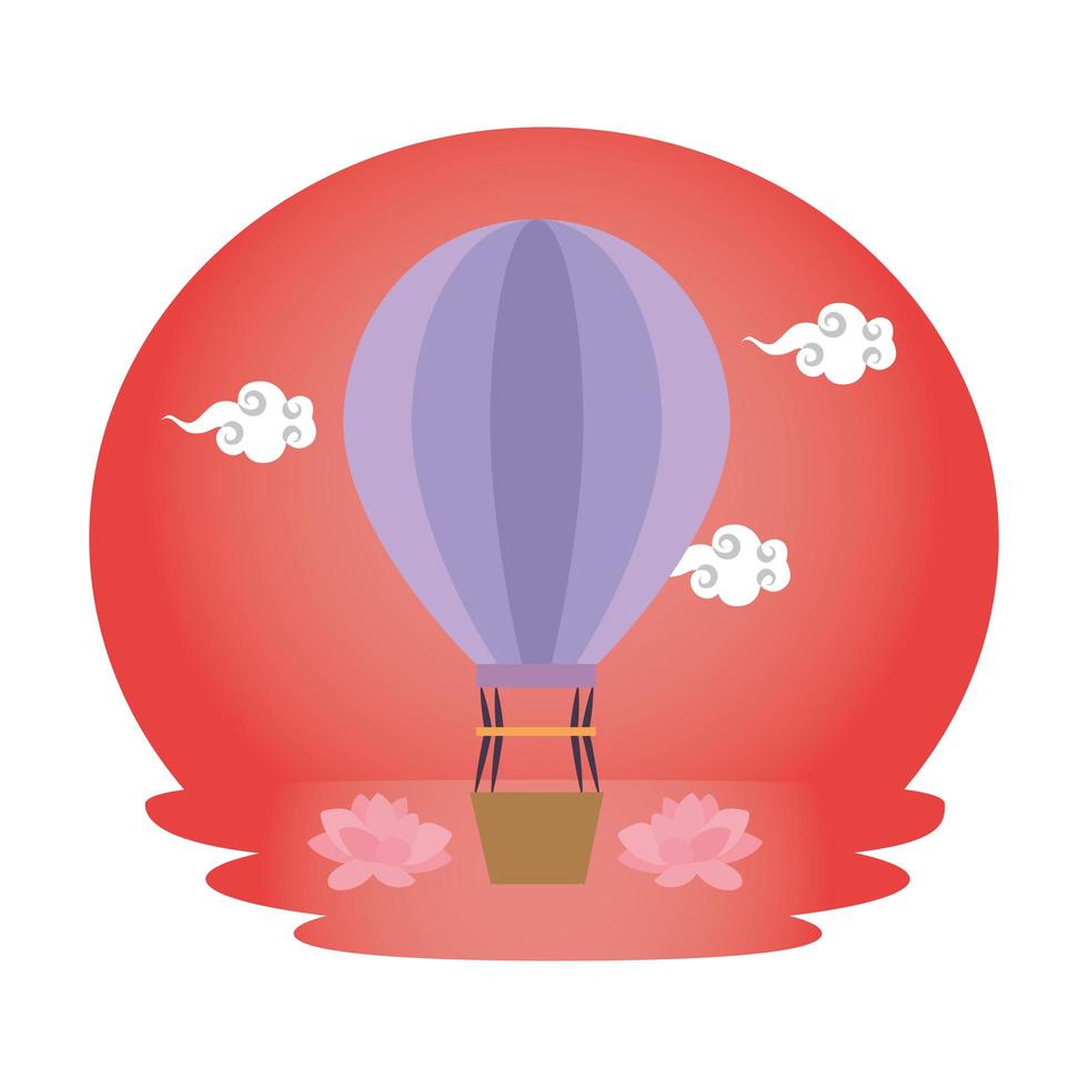 ballon lucht hete vliegende pictogram vector