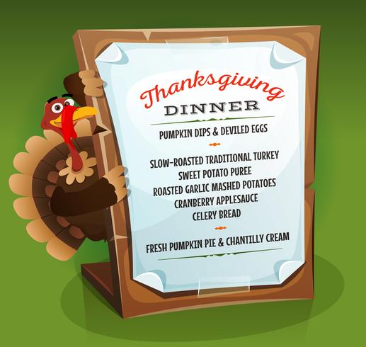 Turkije Holding Thanksgiving Diner Menu vector