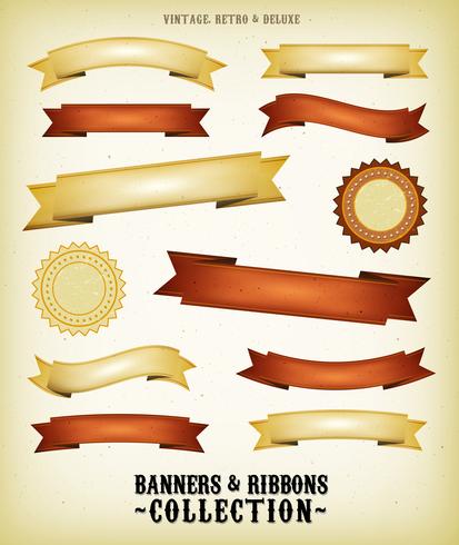 Vintage Banners en linten instellen vector