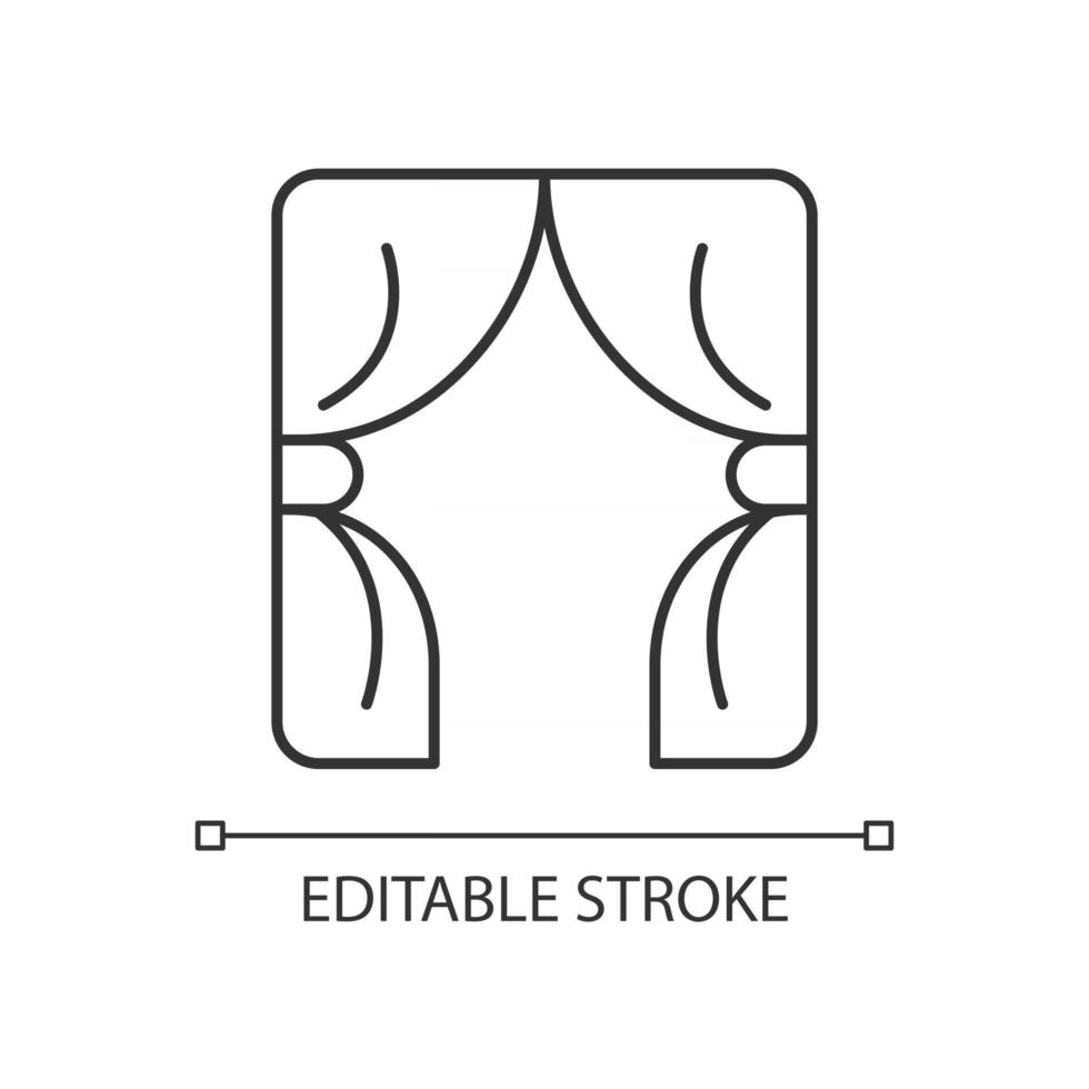 gordijnen lineaire pictogram vector