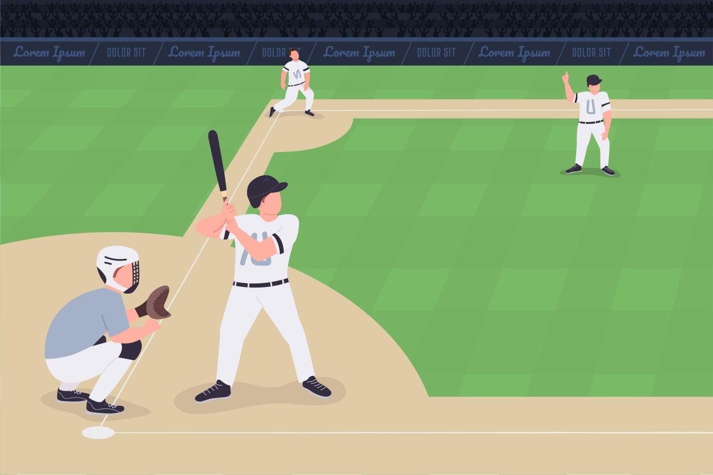 honkbalwedstrijd egale kleur vectorillustratie vector