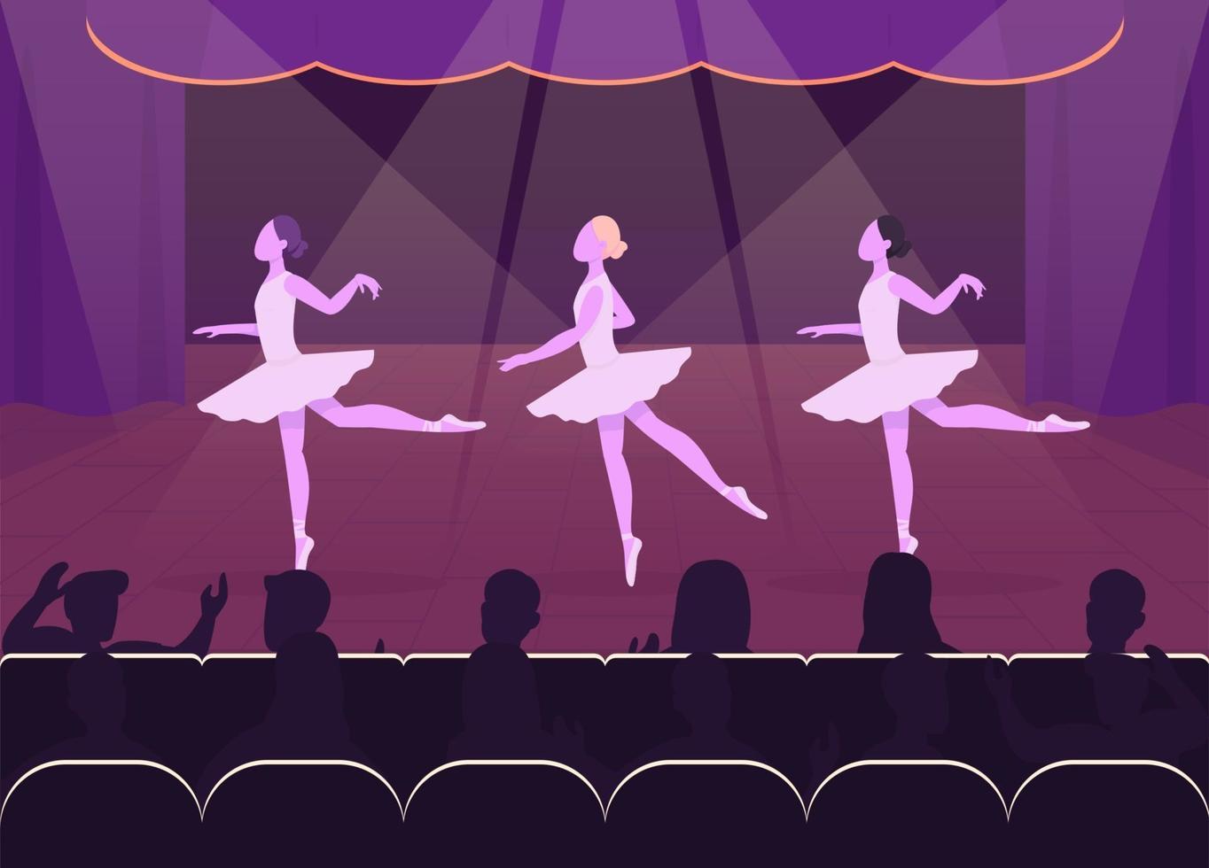 ballet uitvoering egale kleur vectorillustratie vector