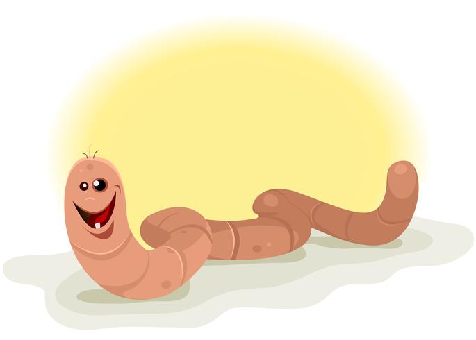 Cartoon worm karakter vector