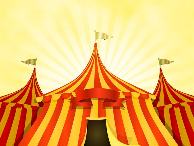 Big Top Circus Achtergrond Met Banner vector