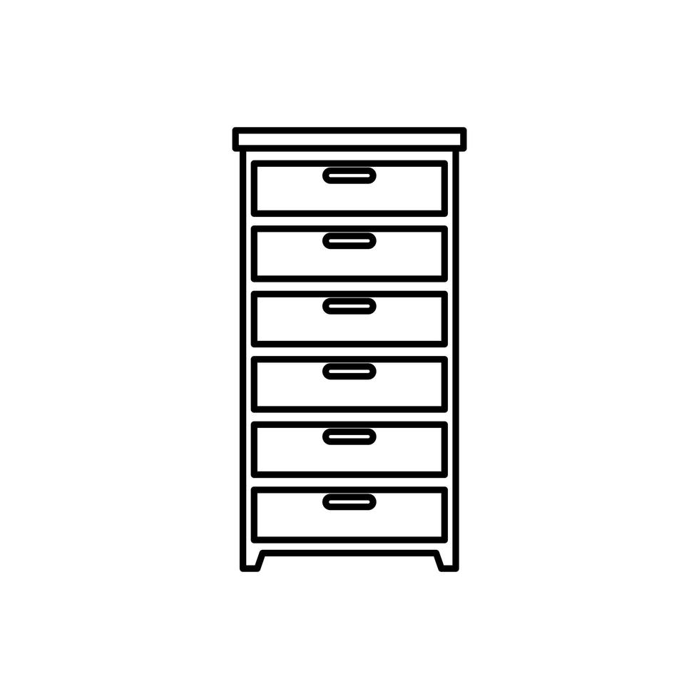 houten lade forniture geïsoleerde pictogram vector