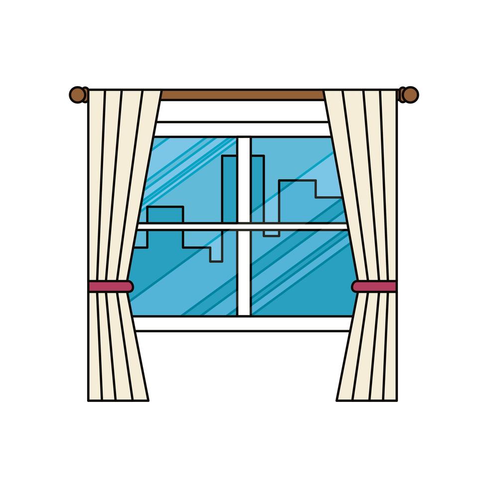 raam met stadsgezicht scène vector