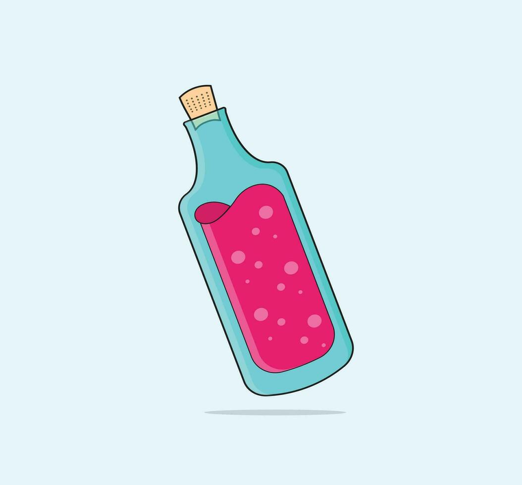 mooi tovenaar toverdrank fles vlak ontwerp vector