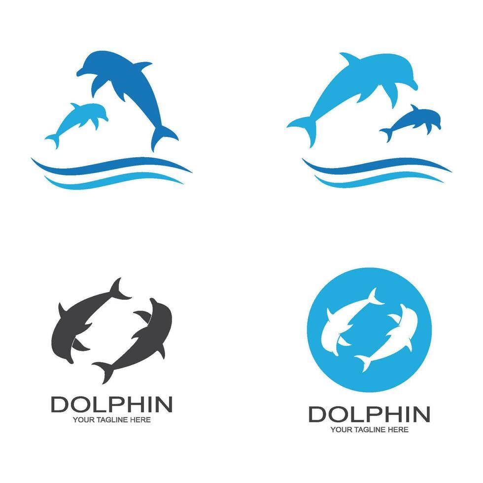 dolfijn logo icoon vector