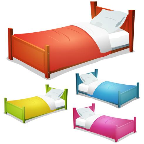 cartoon bed set vector