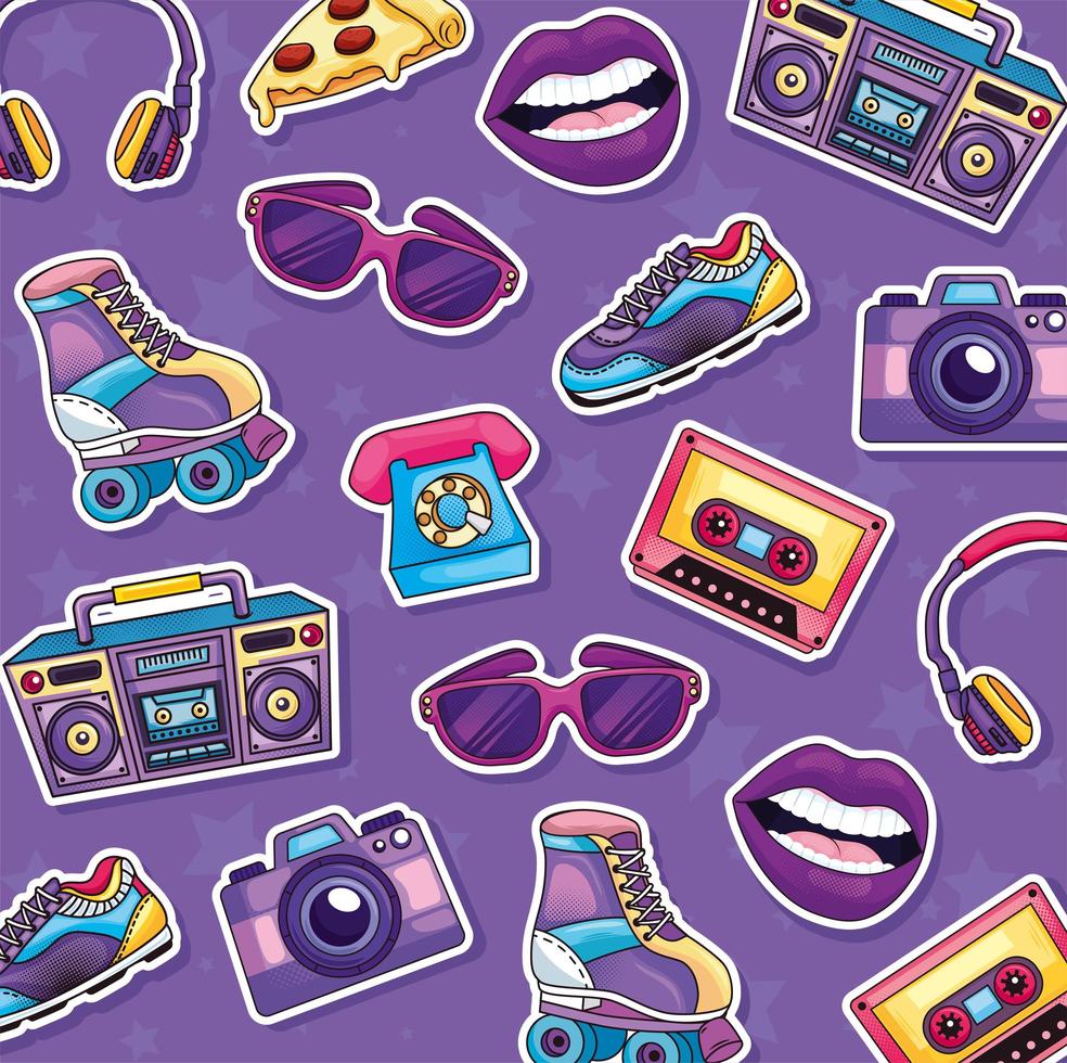 patches retro patroon vector
