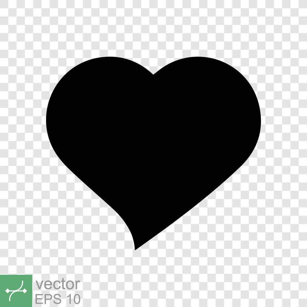 hart icoon geïsoleerd Aan bewerkbare achtergrond. gemakkelijk vlak icoon. zwart liefde vorm symbool, blanco hart silhouet teken logo ontwerp, romantisch bruiloft concept. vector illustratie eps 10.