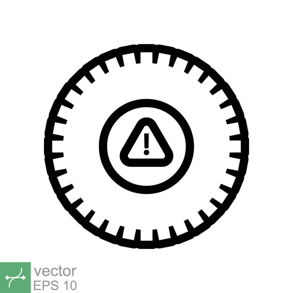 systeem fout icoon. gemakkelijk schets stijl. risico alert, mislukking, mechanisch uitrusting motor, probleem onderhoud, voorzichtigheid, technologie concept. lijn vector illustratie geïsoleerd Aan wit achtergrond. eps 10.