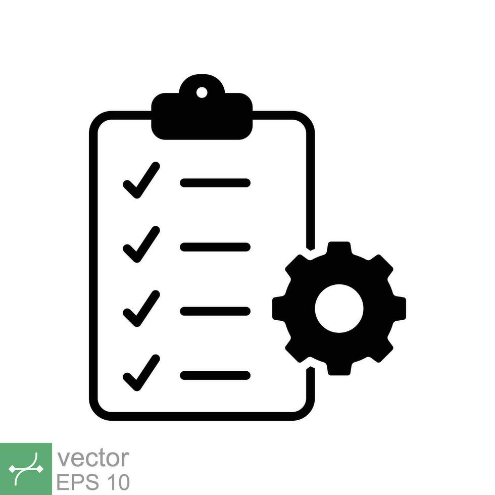 klembord met uitrusting icoon. gemakkelijk vlak stijl. project plan, document, taak controleren lijst, meewerkend, klembord met tandwiel, beheer concept. vector illustratie geïsoleerd Aan wit achtergrond. eps 10.