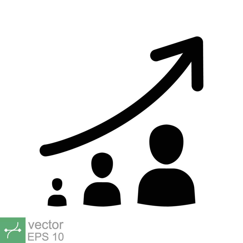 persoonlijk ontwikkeling icoon. gemakkelijk solide stijl. strategie beheer, hoofdstad, menselijk, leiderschap concept. glyph vector illustratie geïsoleerd Aan wit achtergrond. eps 10.