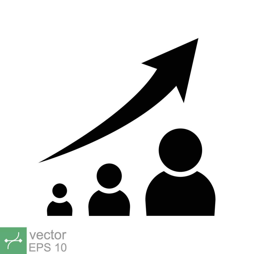 persoonlijk ontwikkeling icoon. gemakkelijk solide stijl. strategie beheer, hoofdstad, menselijk, leiderschap concept. glyph vector illustratie geïsoleerd Aan wit achtergrond. eps 10.