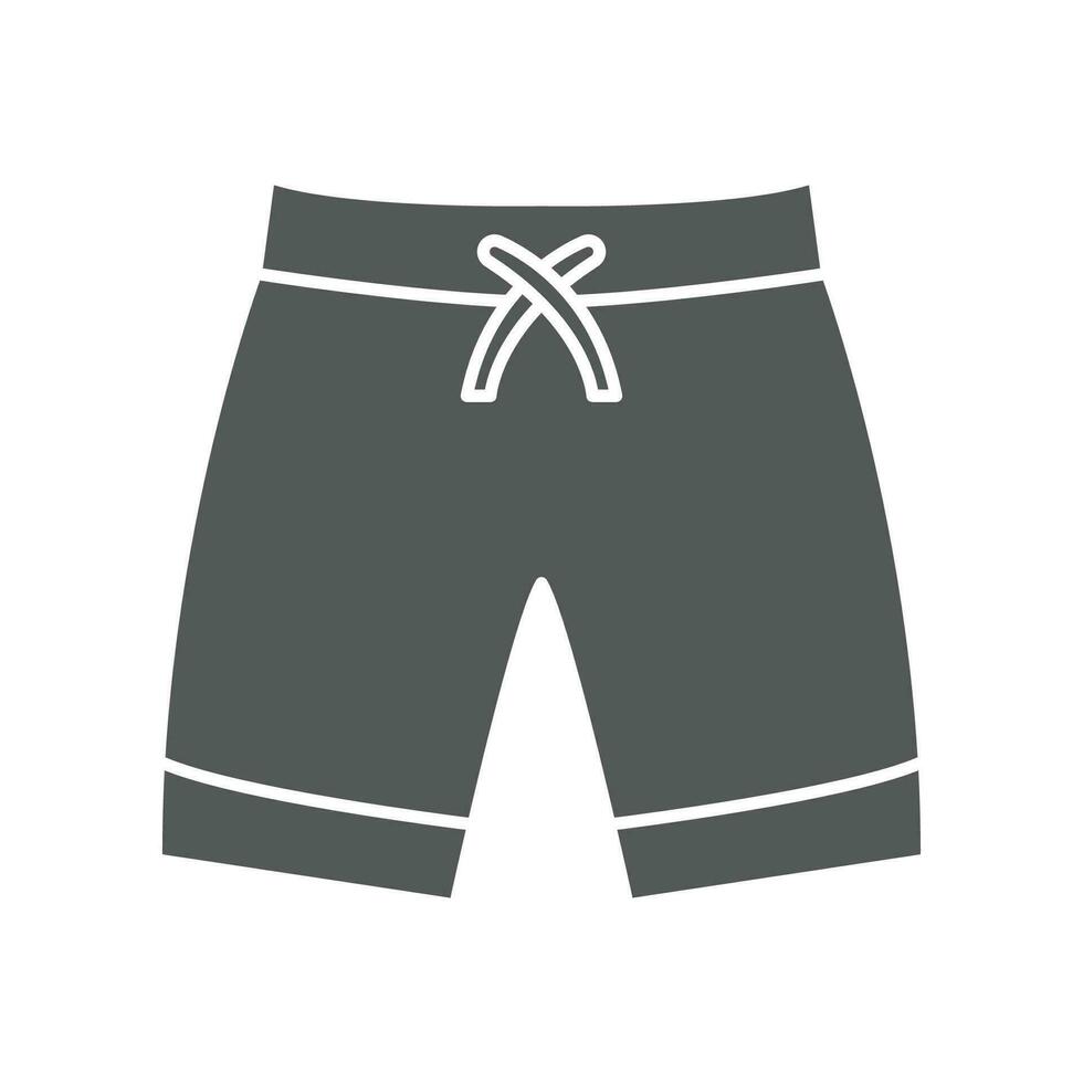 mannen strand shorts voor zwemmen. zomertijd vakantie. zwemmen koffers, surfing broek voor winkels app en winkels symbool concept lijn strand kort icoon. vector illustratie stevig, glyph stijl. eps 10