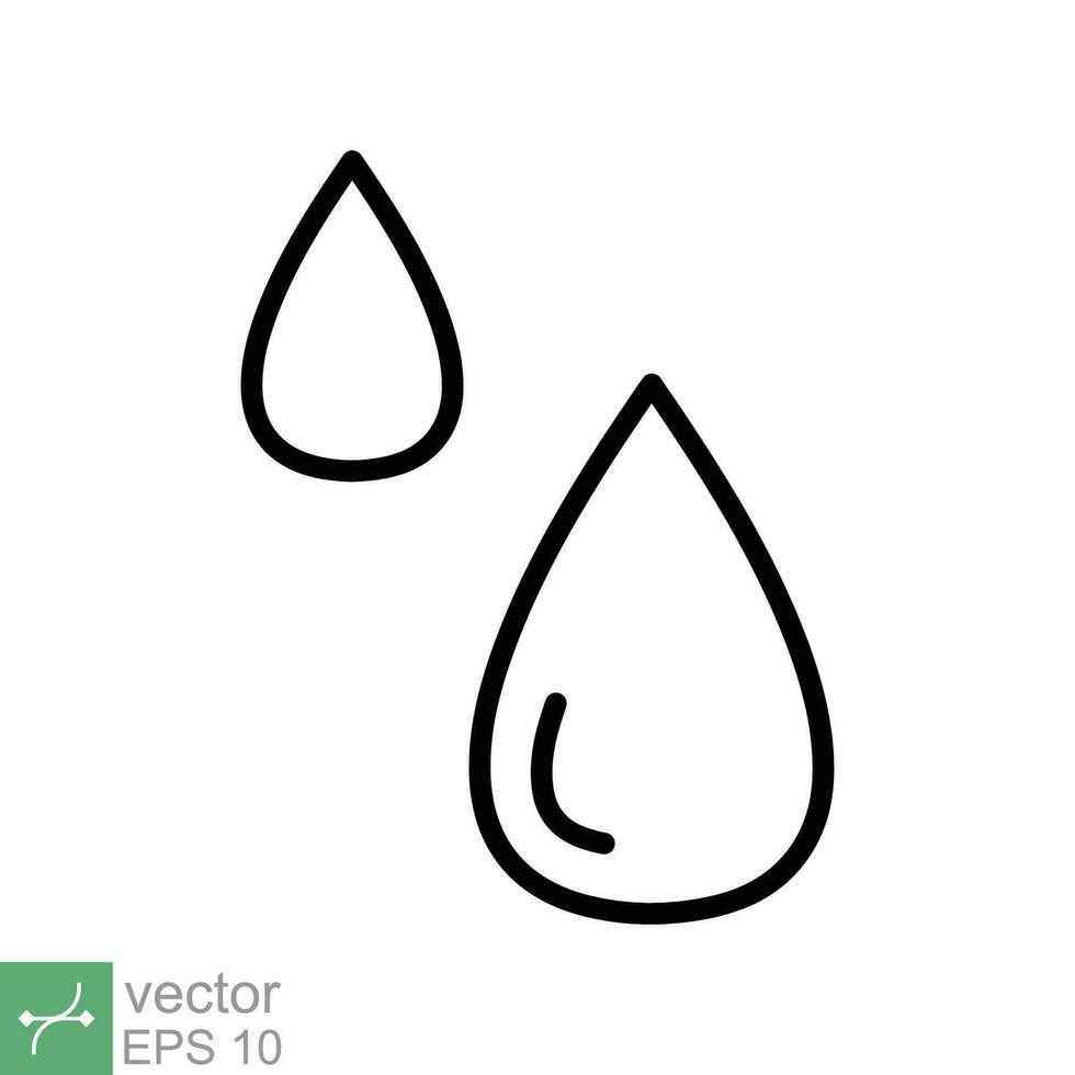 water druppels icoon. gemakkelijk schets stijl. laten vallen water, druppel, vloeistof, regenen, schoon water, landbouw, milieu concept. dun lijn vector illustratie geïsoleerd Aan wit achtergrond. eps 10.