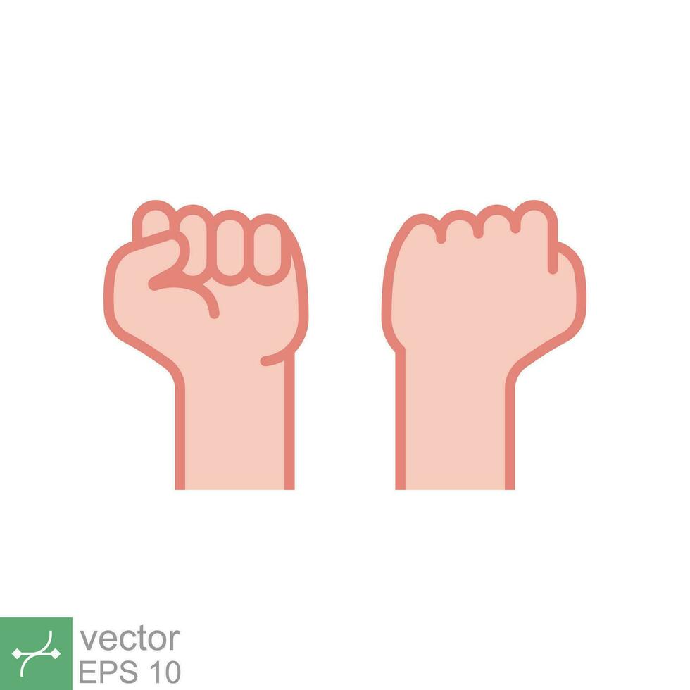 vuist verheven omhoog icoon. gemakkelijk vlak stijl. sterk arm, hand- stroom, eenheid, revolutie, protest, vrijheid concept. vector illustratie geïsoleerd Aan wit achtergrond. eps 10.