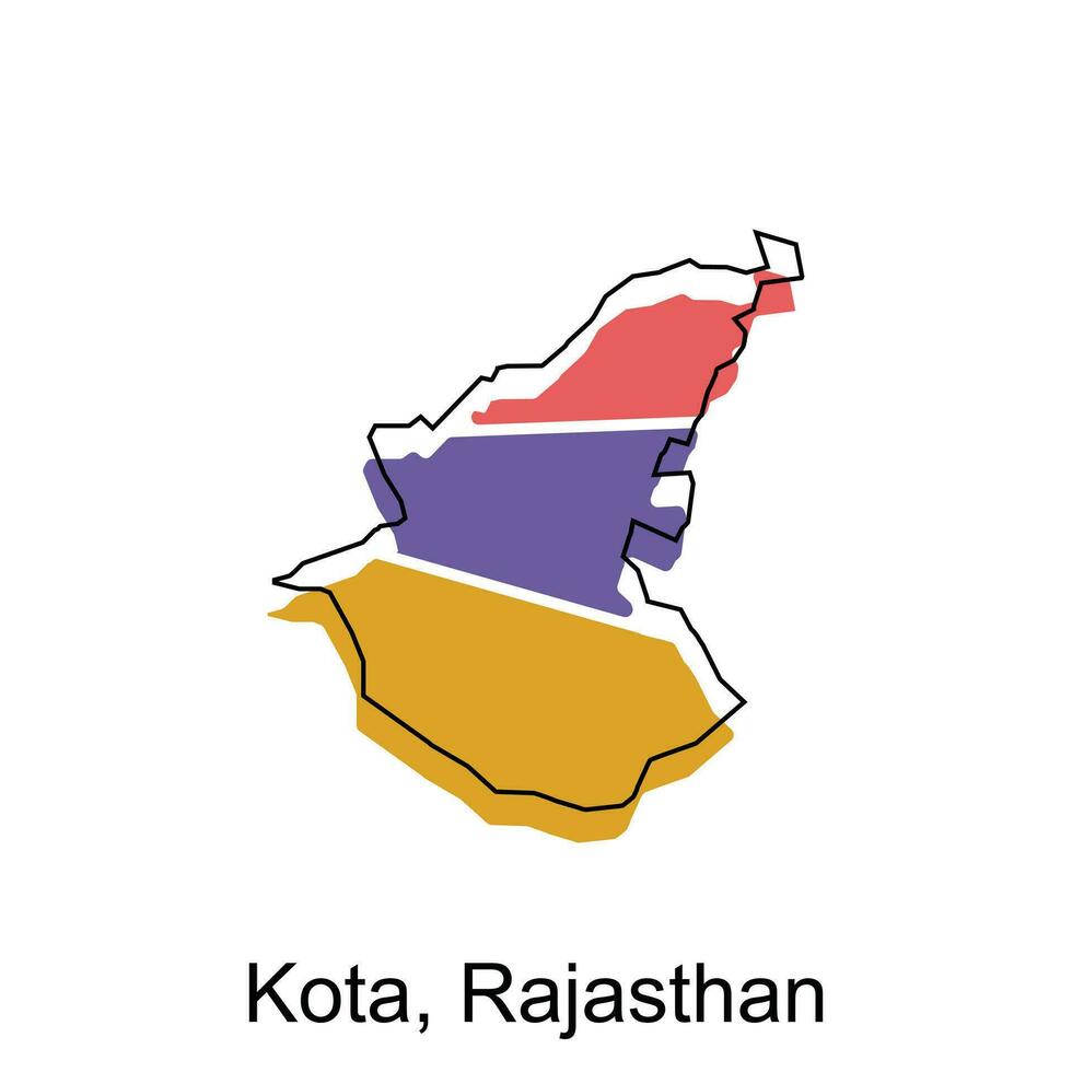 kaart van kota, Rajasthan stad modern gemakkelijk geometrisch, illustratie vector ontwerp sjabloon