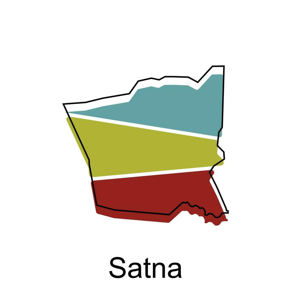 kaart van satna stad modern schets, hoog gedetailleerd illustratie vector ontwerp sjabloon