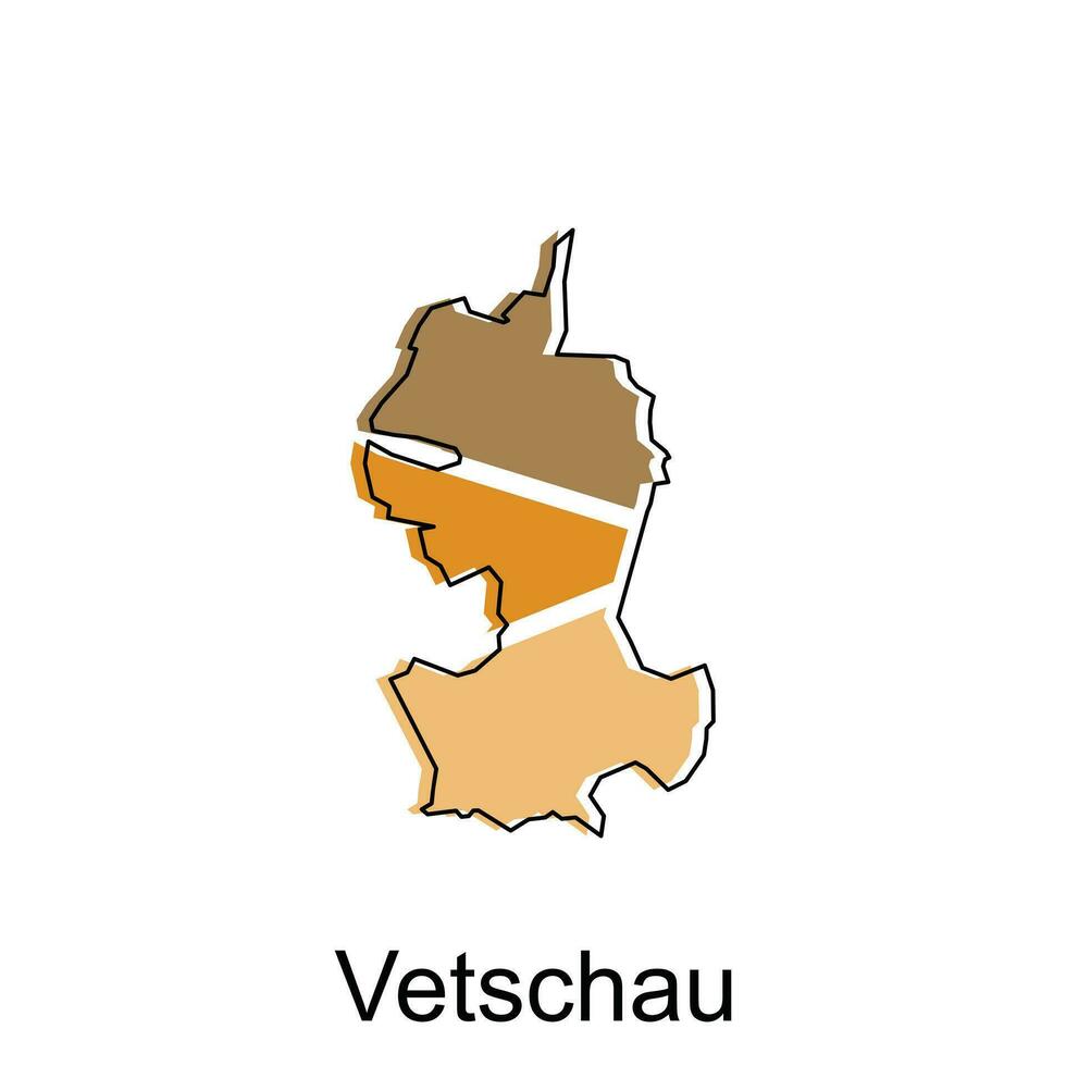 kaart stad van vetschau illustratie ontwerp sjabloon, meetkundig kleurrijk modern ontwerp vector