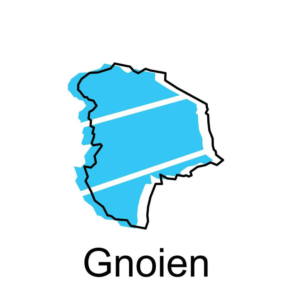 kaart van gnoien meetkundig vector ontwerp sjabloon, nationaal borders en belangrijk steden illustratie