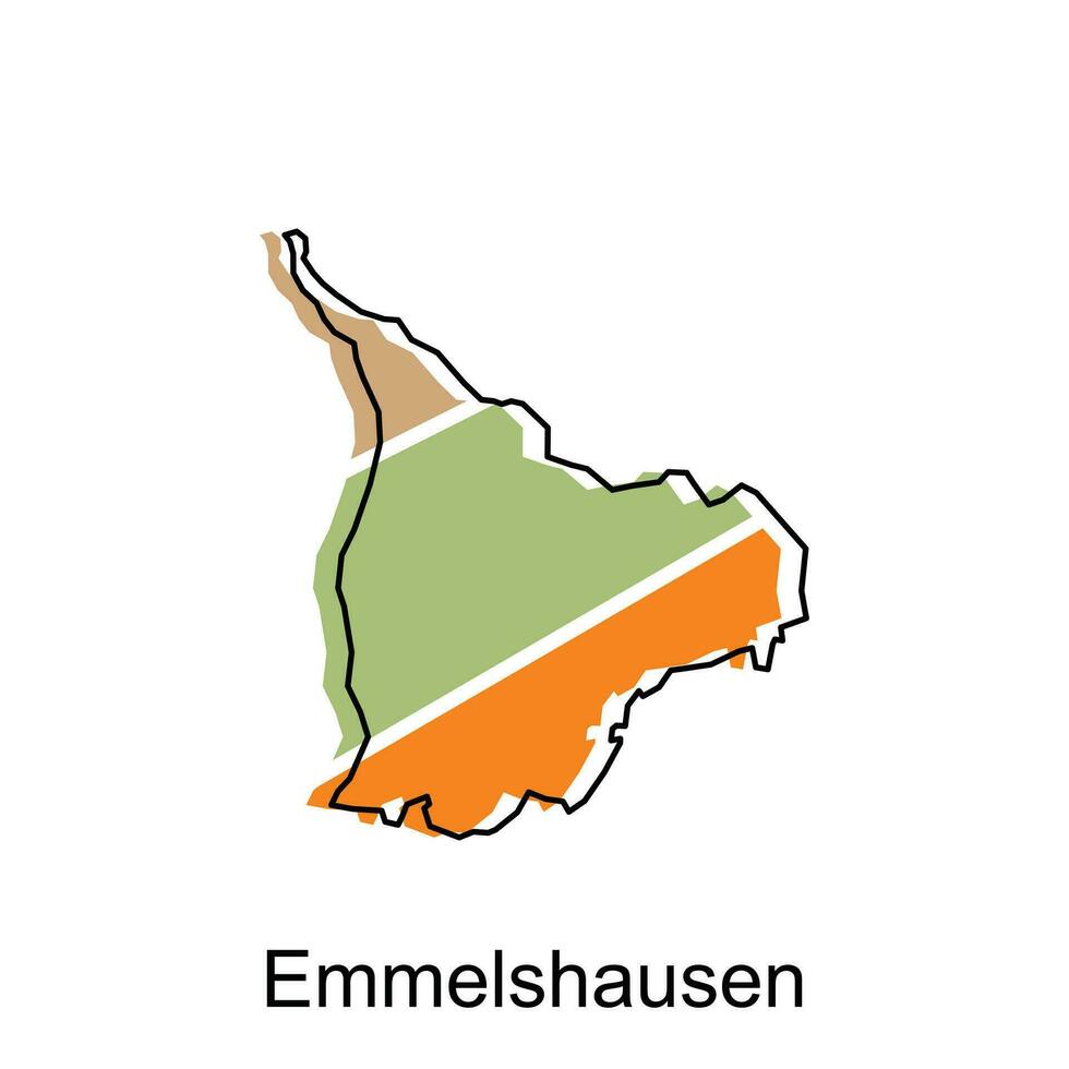 emmelshausen stad van Duitse kaart vector illustratie, vector sjabloon met schets grafisch schetsen stijl geïsoleerd Aan wit achtergrond