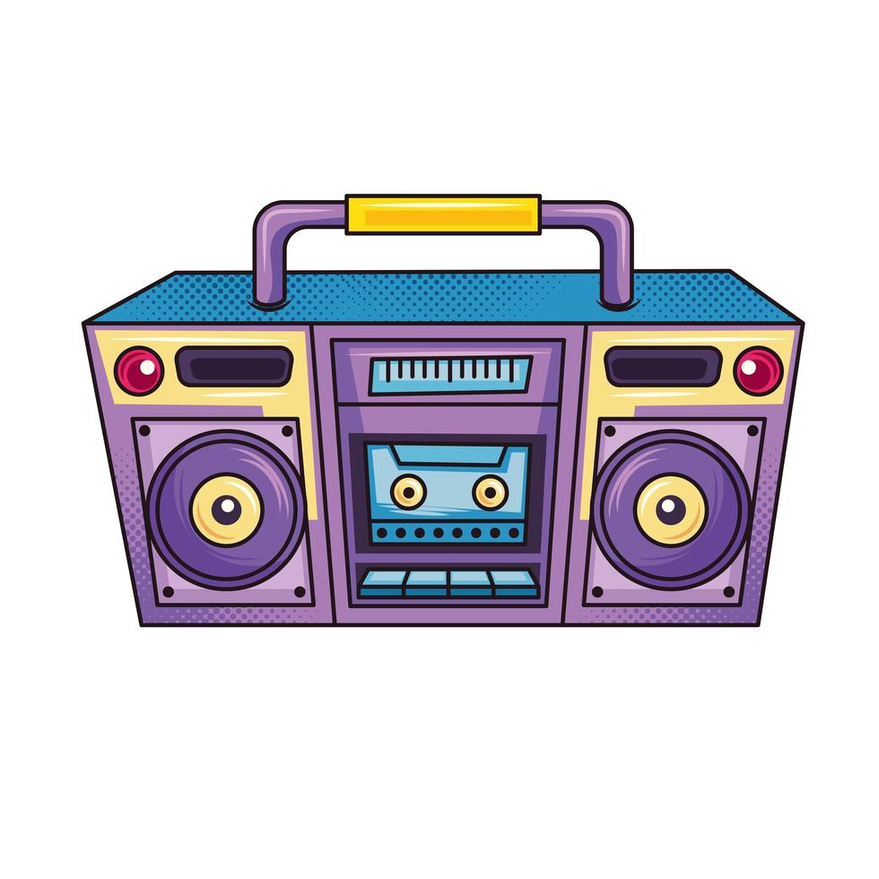 retro radio-boombox vector