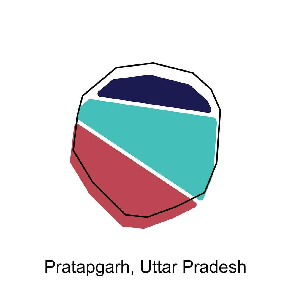 kaart van pratapgarh, uttar pradesh vector ontwerp sjabloon, nationaal borders en belangrijk steden illustratie