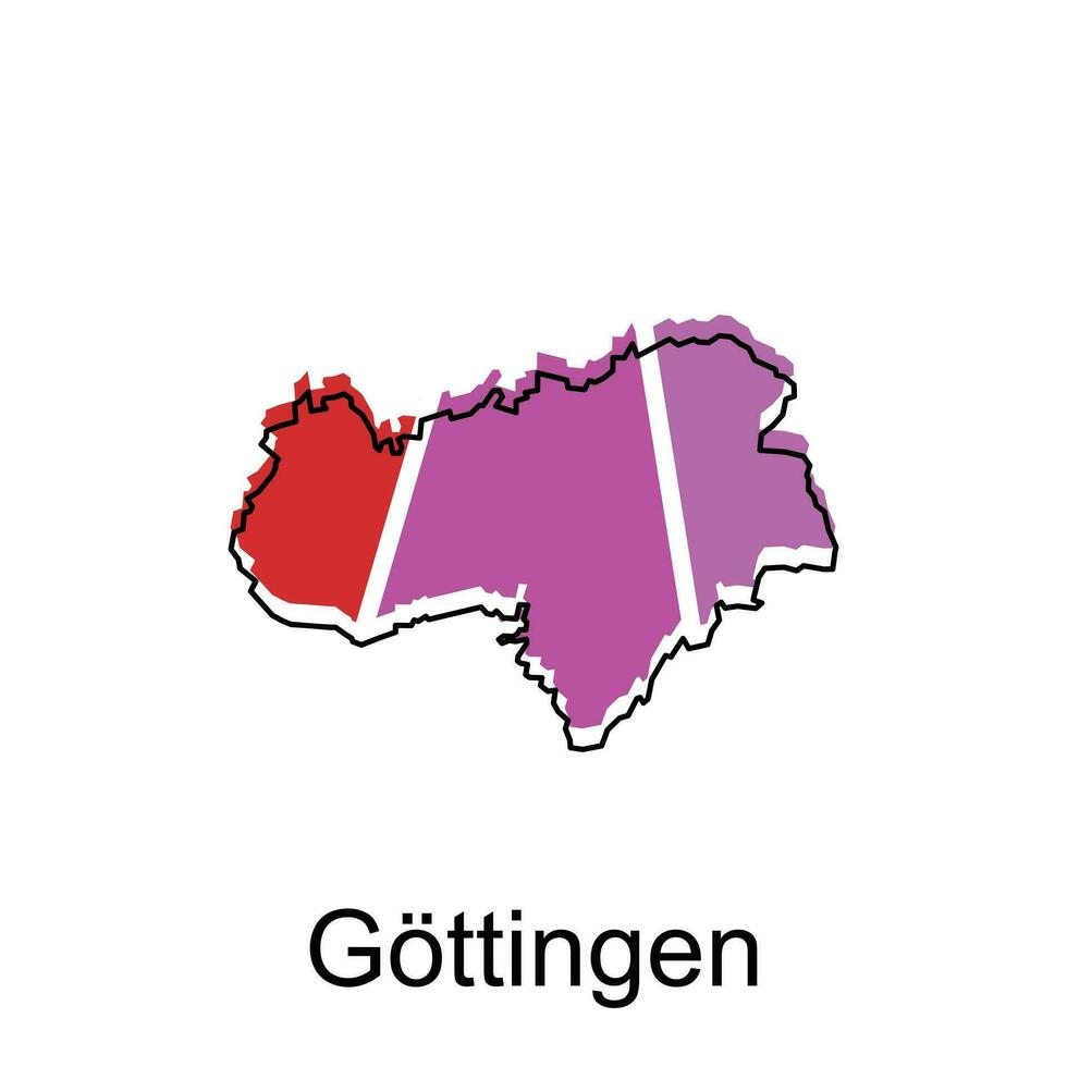 kaart van Göttingen meetkundig vector ontwerp sjabloon, nationaal borders en belangrijk steden illustratie1