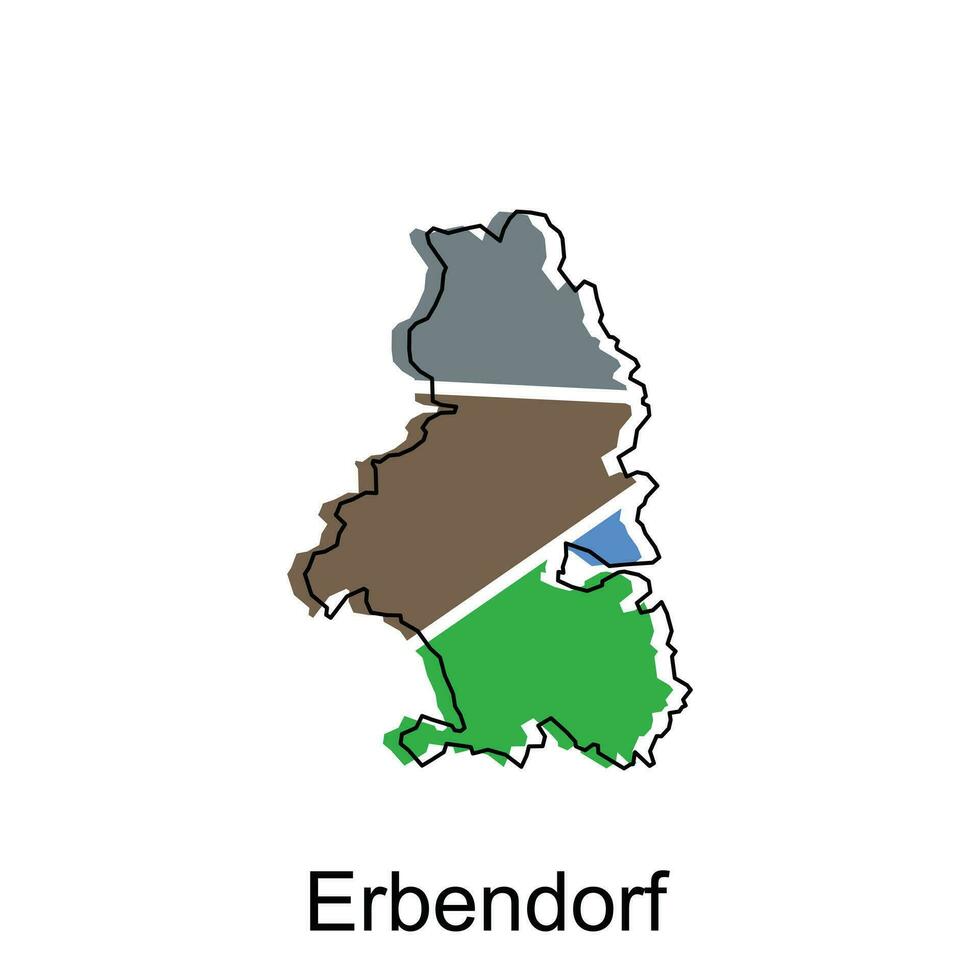 erbendorf stad van Duitse kaart vector illustratie, vector sjabloon met schets grafisch schetsen stijl geïsoleerd Aan wit achtergrond