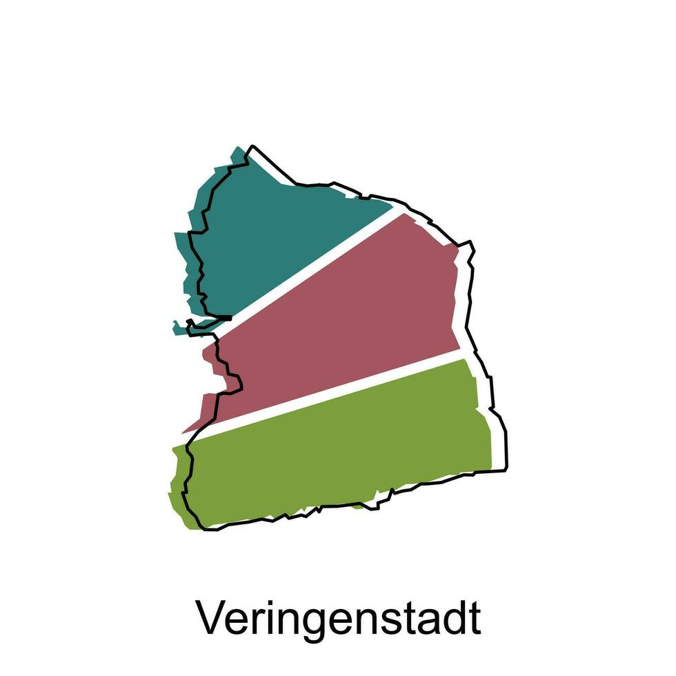 kaart van veringenstadt meetkundig vector ontwerp sjabloon, nationaal borders en belangrijk steden illustratie