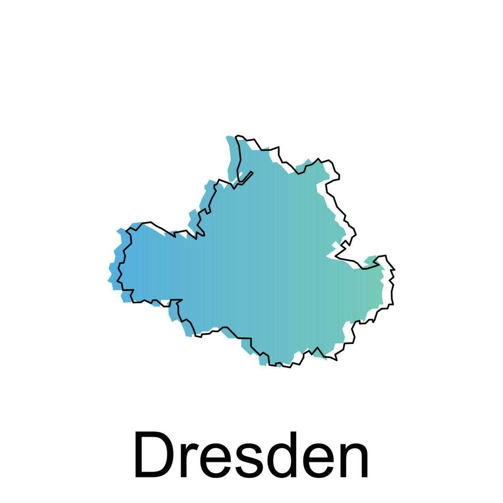 kaart van Dresden nationaal grenzen, belangrijk steden, wereld kaart land vector illustratie ontwerp sjabloon
