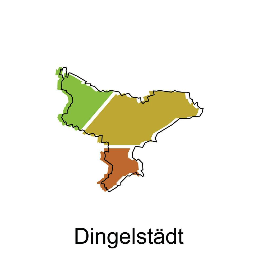 kaart van dingelstadt kleurrijk meetkundig schets ontwerp, wereld kaart land vector illustratie sjabloon