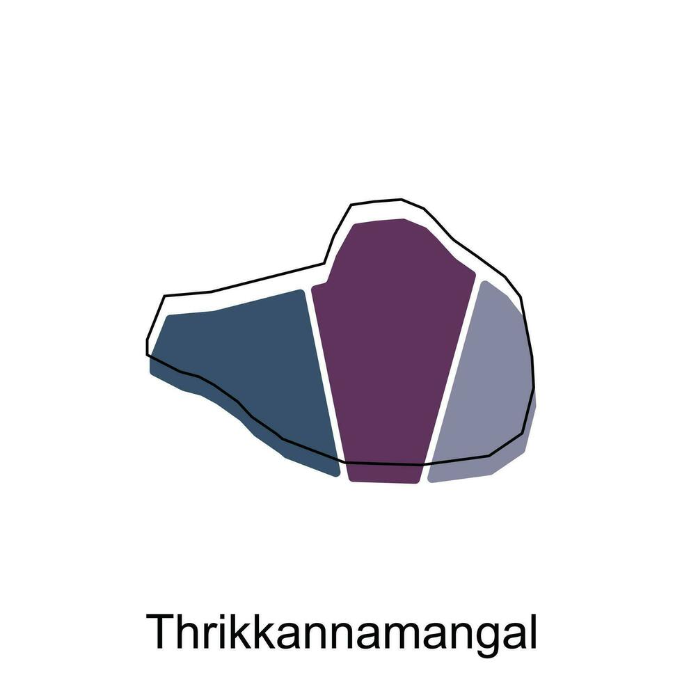 kaart van thrikkannamangal kleurrijk meetkundig modern schets, hoog gedetailleerd vector illustratie vector ontwerp sjabloon, geschikt voor uw bedrijf