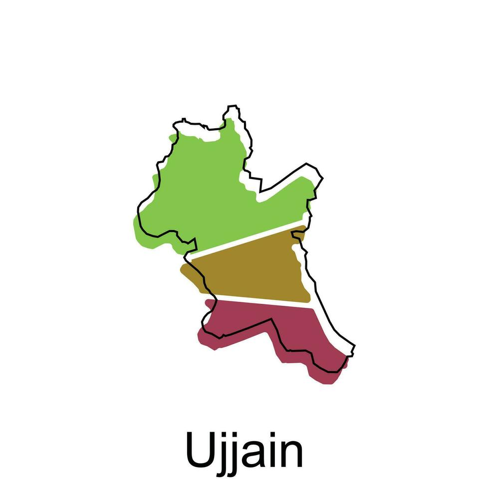 kaart van ujjain kleurrijk meetkundig modern schets, hoog gedetailleerd vector illustratie vector ontwerp sjabloon, geschikt voor uw bedrijf