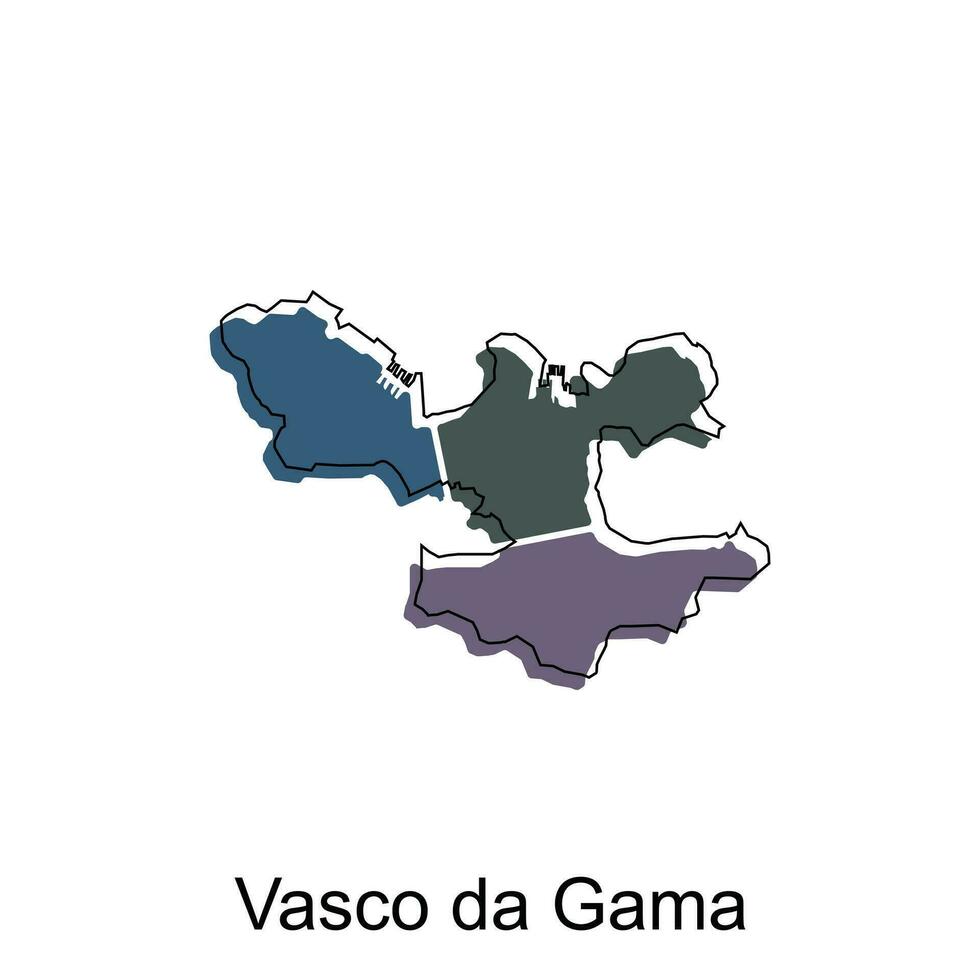 vasco da gama kaart. vector kaart van de Indië land. borders van voor uw infografisch. vector illustratie ontwerp sjabloon