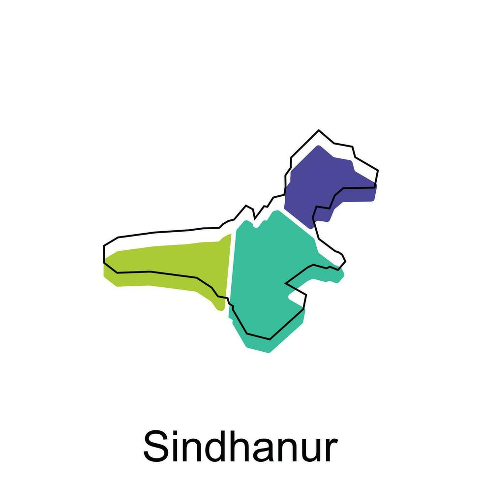 sindhanur kaart. vector kaart van de Indië land. borders van voor uw infografisch. vector illustratie ontwerp sjabloon