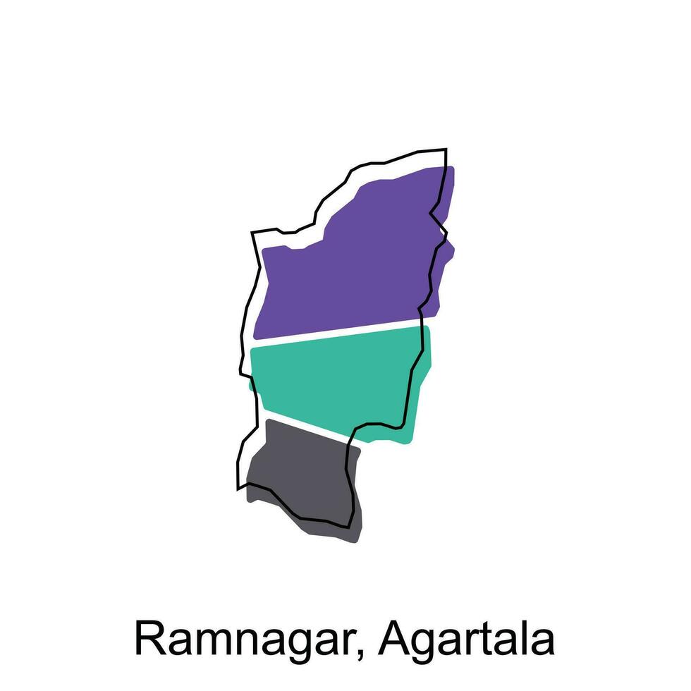 kaart van ramnagar, agartala stad modern schets, hoog gedetailleerd illustratie vector ontwerp sjabloon