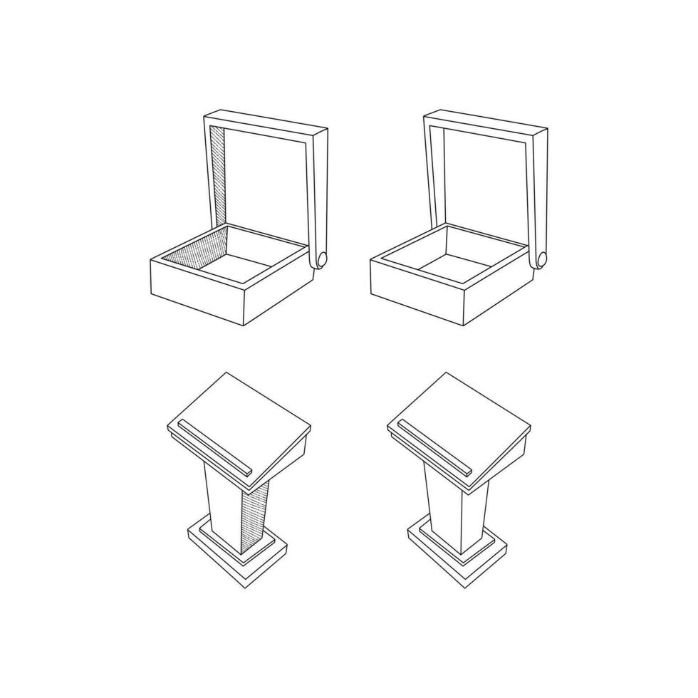 icoon van reeks van podium en sigaret doos icoon verzameling geïsoleerd Aan wit achtergrond, vector ontwerp sjabloon