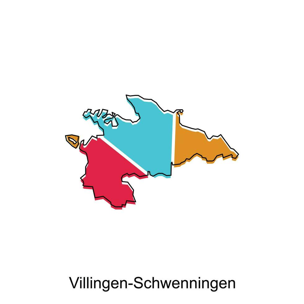 kaart van dorpen schwenningen meetkundig vector ontwerp sjabloon, nationaal borders en belangrijk steden illustratie