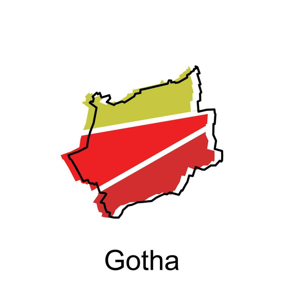 kaart van gotha meetkundig vector ontwerp sjabloon, nationaal borders en belangrijk steden illustratie