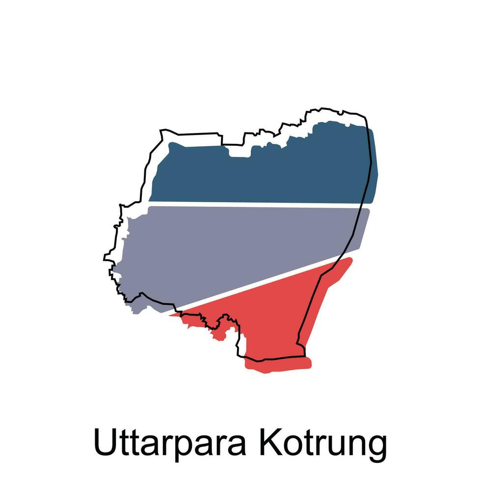 uttarpara kotrung kaart. vector kaart van de Indië land. borders van voor uw infografisch. vector illustratie ontwerp sjabloon