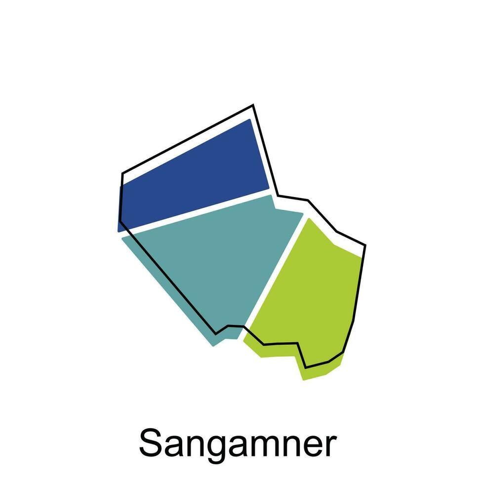 sangamner stad van Indië land kaart vector illustratie ontwerp sjabloon, vector met schets grafisch schetsen stijl Aan wit achtergrond