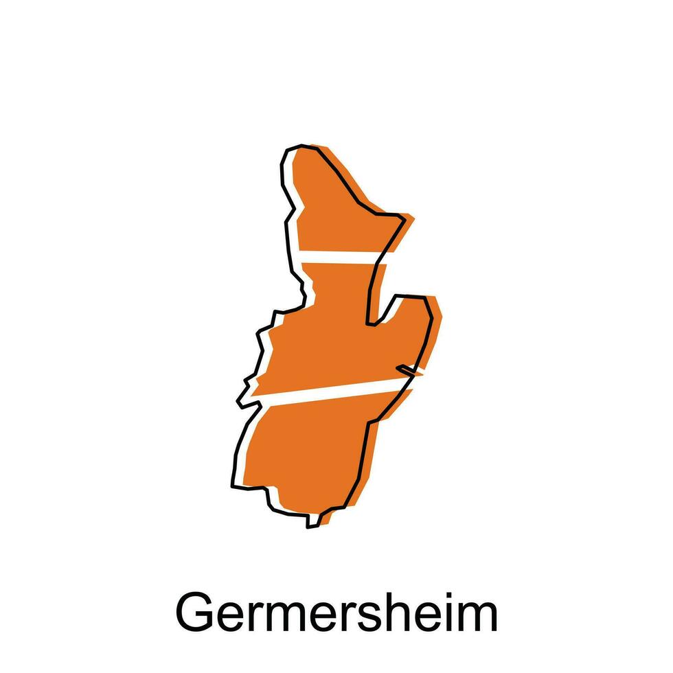 Germersheim stad van Duitsland kaart vector illustratie, vector sjabloon met schets grafisch schetsen stijl geïsoleerd Aan wit achtergrond