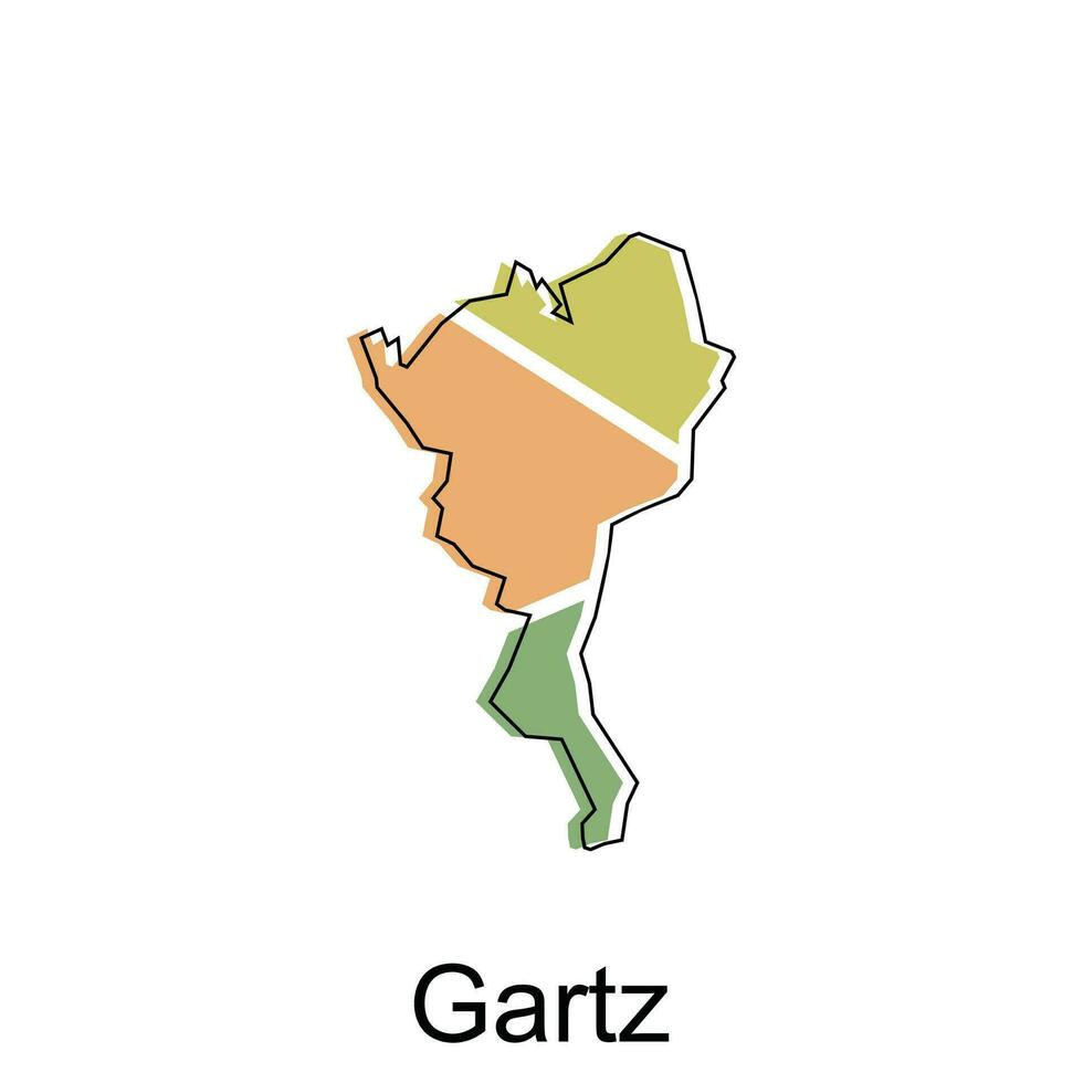 Gartz stad van Duitsland kaart vector illustratie, vector sjabloon met schets grafisch schetsen stijl geïsoleerd Aan wit achtergrond