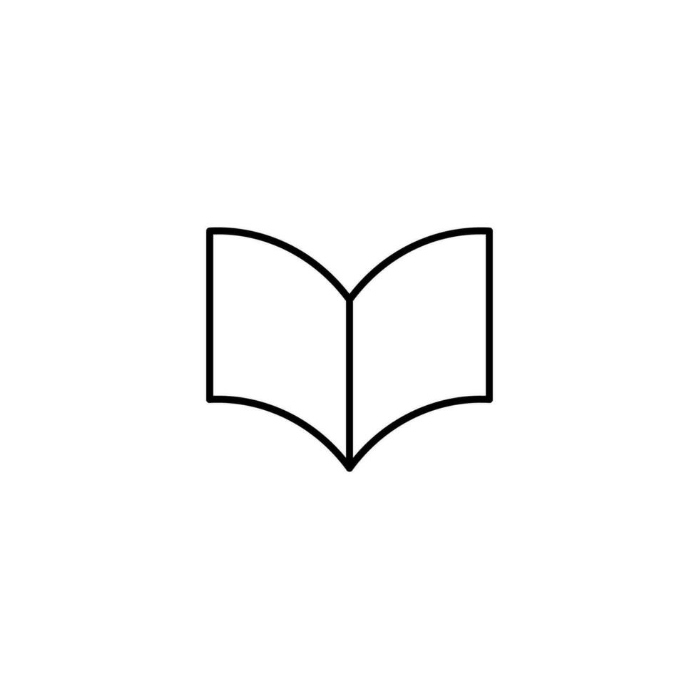 groot geopend boek gemakkelijk schets teken voor advertenties. perfect voor web plaatsen, boeken, winkels, winkels. bewerkbare beroerte in minimalistisch schets stijl vector