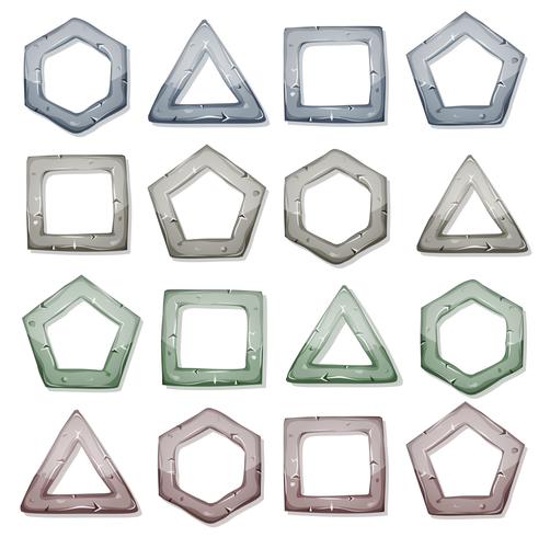 stenen vierkanten, driehoeken en andere vormen instellen vector