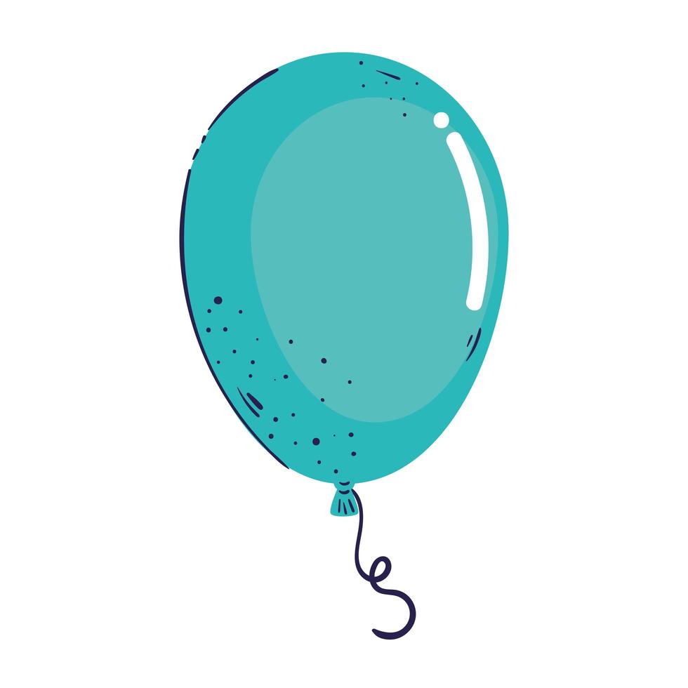 blauwe ballon helium drijvend pictogram vector